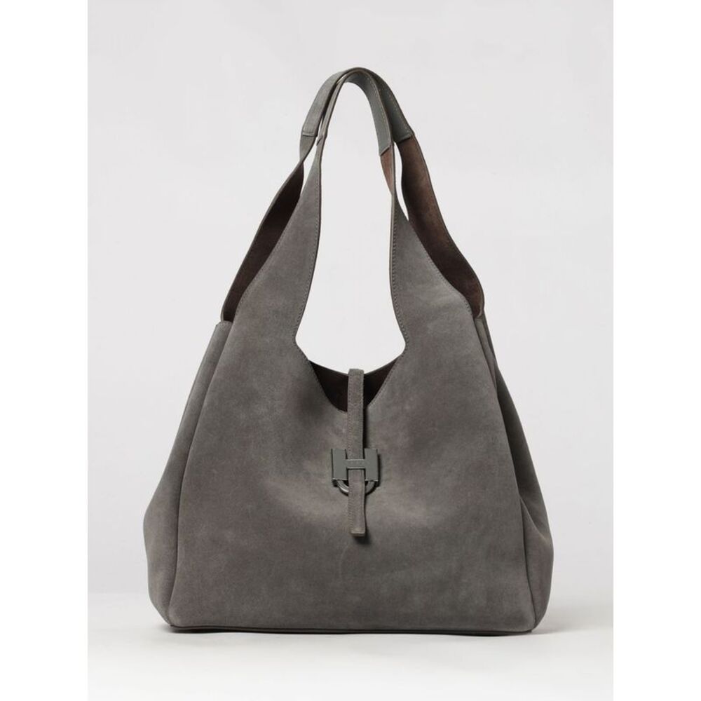 Hogan Women Hogan Suede Leather Shoulder Bag With H Logo And Internal Pouch